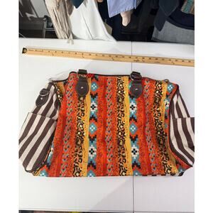 Montana West Duffle Satchel with Guitar Shoulder Strap NWT Aztec woven Canvas